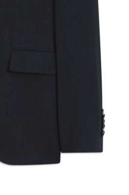 Traje slim fit de lana virgen y seda, Azul oscuro