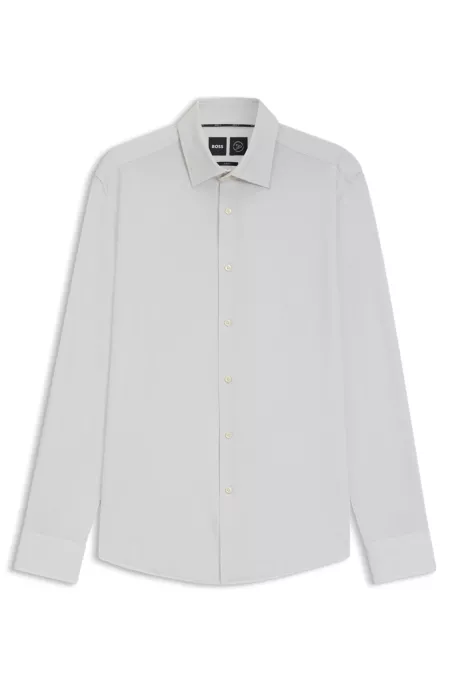 Printed slim-fit shirt in performance-stretch fabric