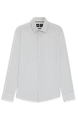 Printed slim-fit shirt in performance-stretch fabric