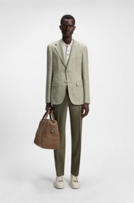 Regular-fit jacket with micro pattern, Beige