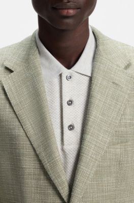 Regular-fit jacket with micro pattern, Beige