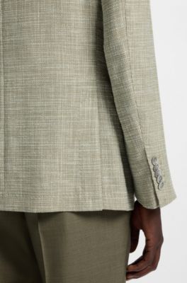 Regular-fit jacket with micro pattern, Beige