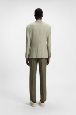 Regular-fit jacket with micro pattern, Beige