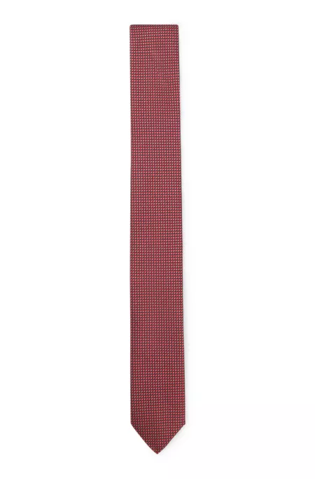 Jacquard-pattern tie in a silk blend