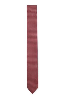 Corbata de mezcla de seda con estampado jacquard, Rosa claro