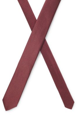 Cravate en soie m&eacute;lang&eacute;e &agrave; motif jacquard, Rose clair