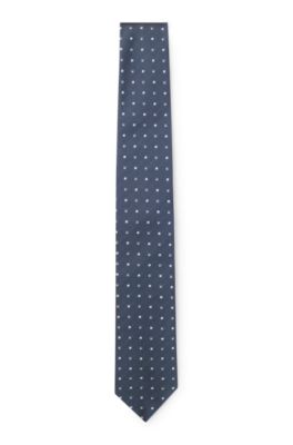 Micro-pattern tie in a silk blend