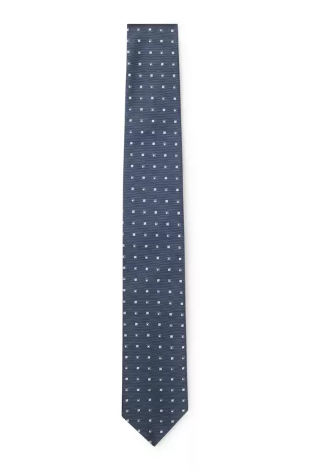 Micro-pattern tie in a silk blend