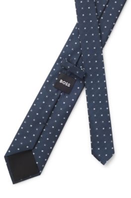 Corbata de mezcla de seda con microestampado, Celeste