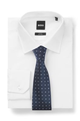 Corbata de mezcla de seda con microestampado, Celeste
