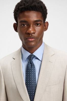 Corbata de mezcla de seda con microestampado, Celeste