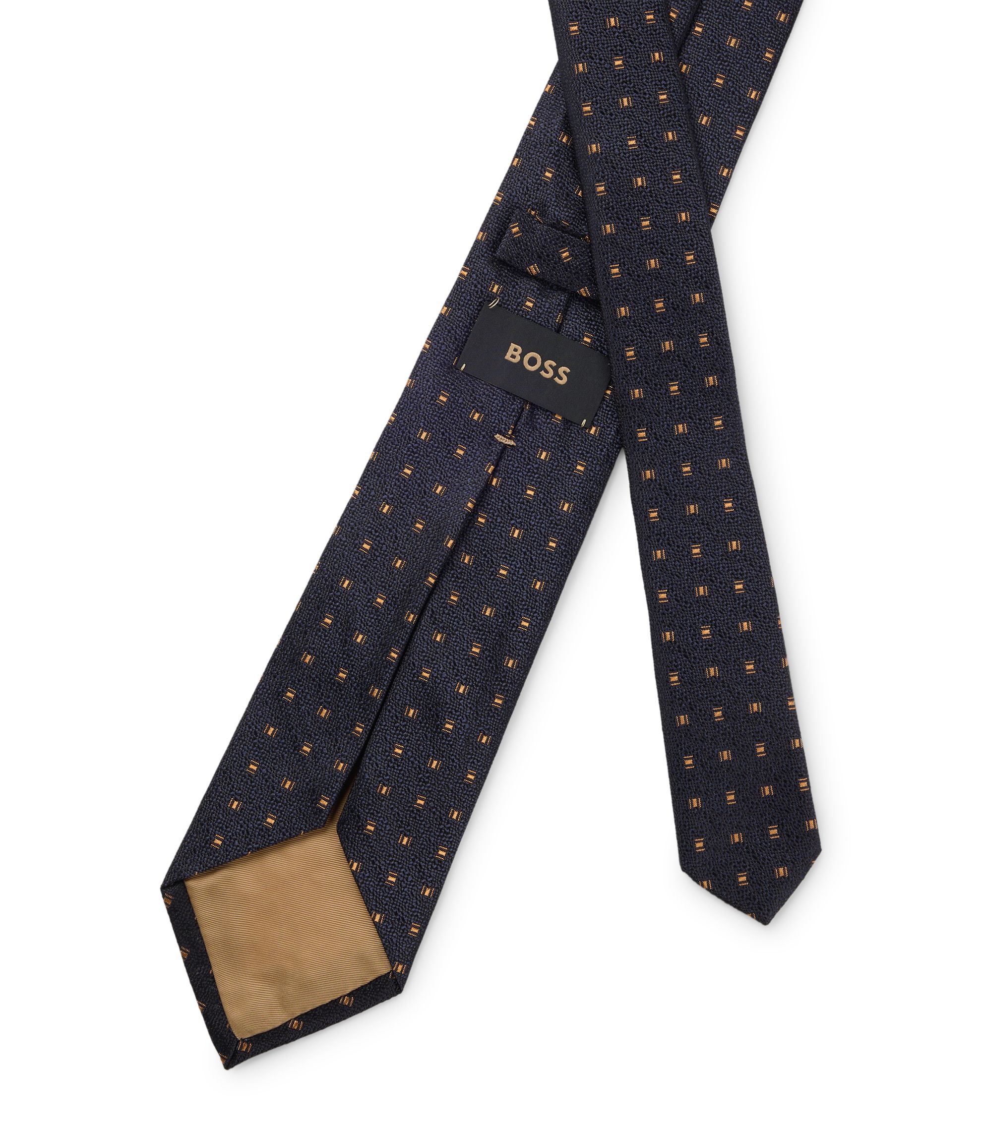 Cravate Hugo Boss 100% Soie – Marron Rayé – Homme – Luxe – Neuf Sans étiquette