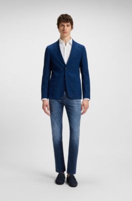 Delaware blue slim-fit jeans in comfort-stretch denim, Dark Blue