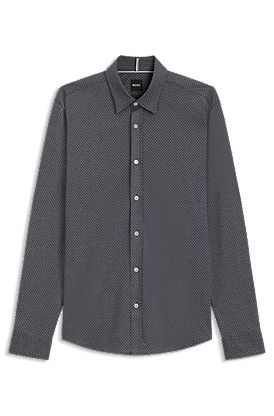 Extra-slim-fit shirt in cotton jacquard