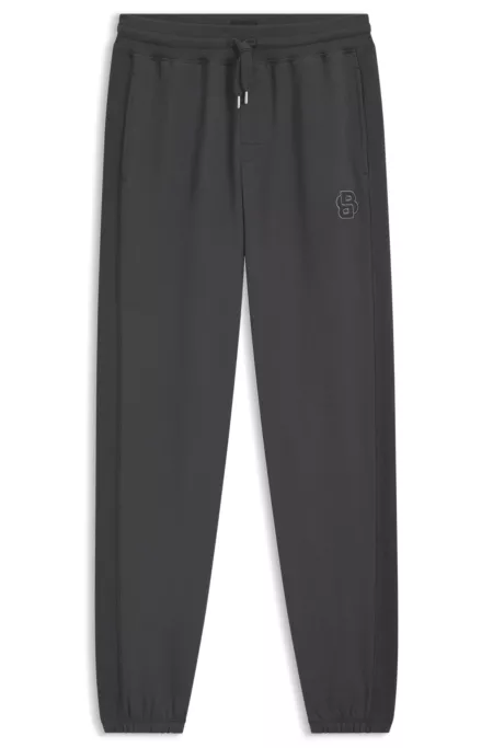 Cotton-terry tracksuit bottoms with Double B monogram