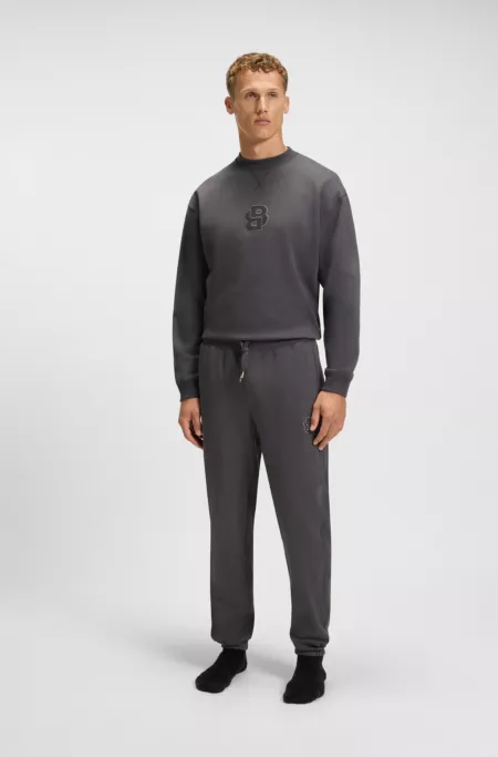 Cotton-terry tracksuit bottoms with Double B monogram