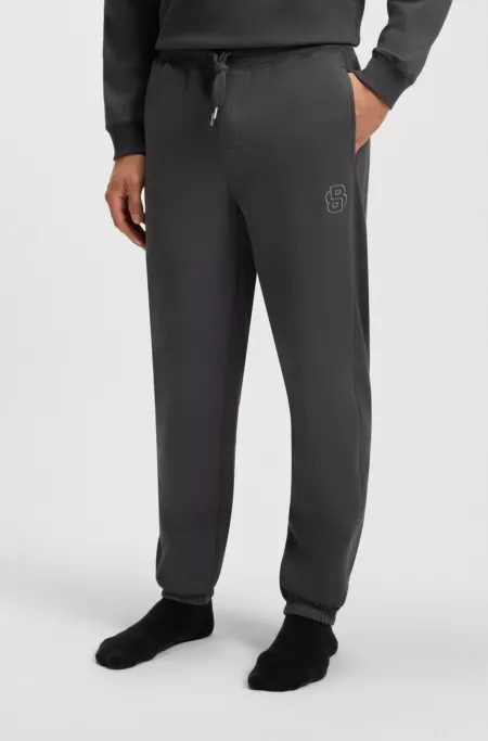 Cotton-terry tracksuit bottoms with Double B monogram