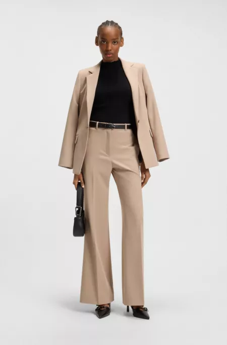 Regular-fit trousers with wide leg