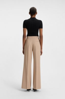 Pantalon large Regular, Brun chin&eacute;