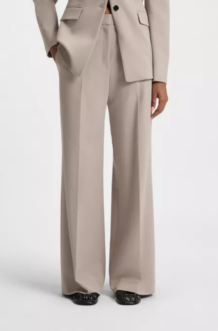 Regular-fit trousers with wide leg