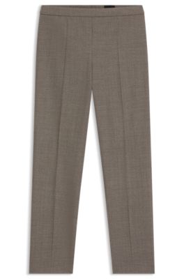 Patterned regular-fit trousers in a wool blend, Grey