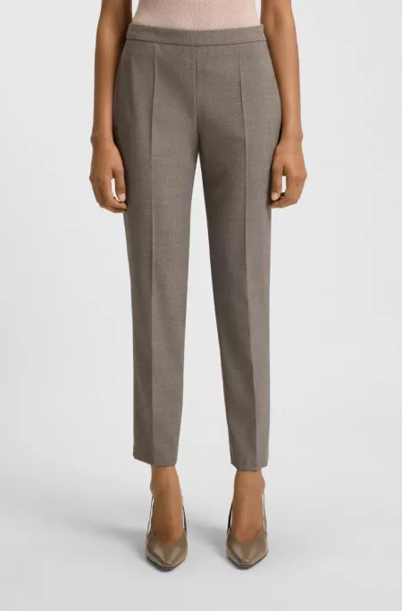 Patterned regular-fit trousers in a wool blend