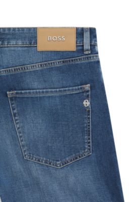 Maine blue regular-fit jeans in comfort-stretch denim, Blue