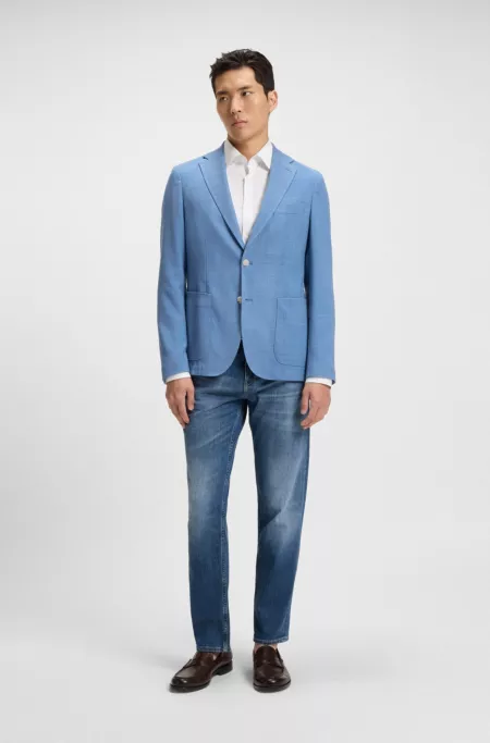 Maine blue regular-fit jeans in comfort-stretch denim