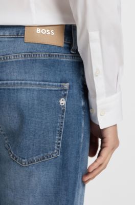 Vaqueros Maine regular fit en c&oacute;modo tejido vaquero el&aacute;stico azul, Azul