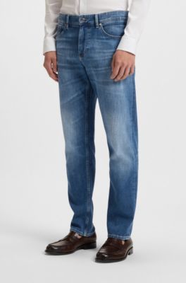 Maine blue regular-fit jeans in comfort-stretch denim, Blue