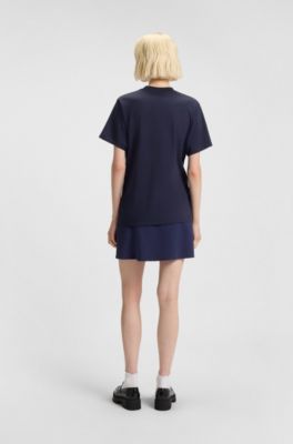 T-shirt en jersey de coton &agrave; imprim&eacute; parisien graphique, Bleu fonc&eacute;