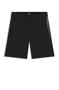 Shorts de felpa de rizo de algodón con estampado de raya con logo