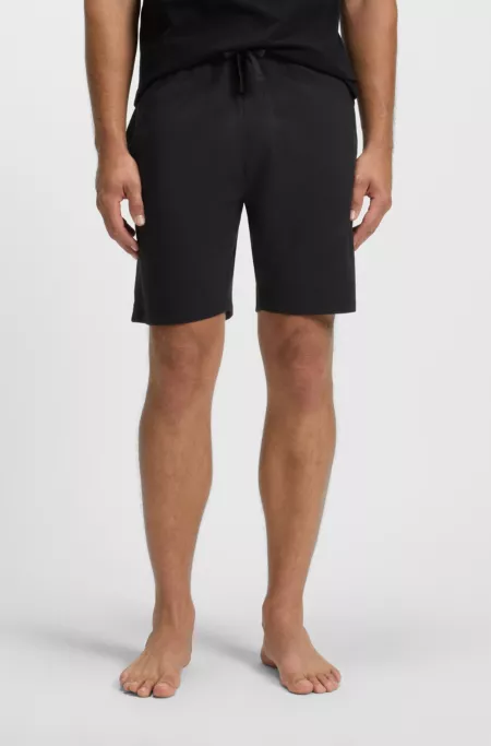 Cotton-terry shorts with logo and stripe