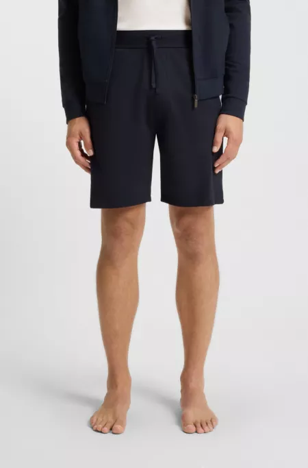 Cotton-terry shorts with logo and stripe