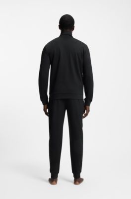 Chaqueta de algod&oacute;n con ribetes en contraste, Negro