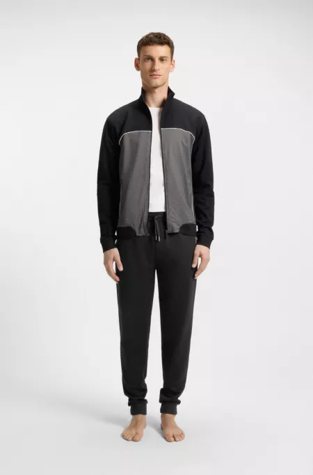 Pocket-detail tracksuit bottoms in a cotton blend