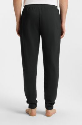 Pocket-detail tracksuit bottoms in a cotton blend, Black