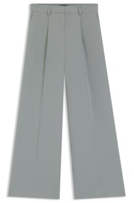 Pantalon Wide en tissu stretch, Turquoise