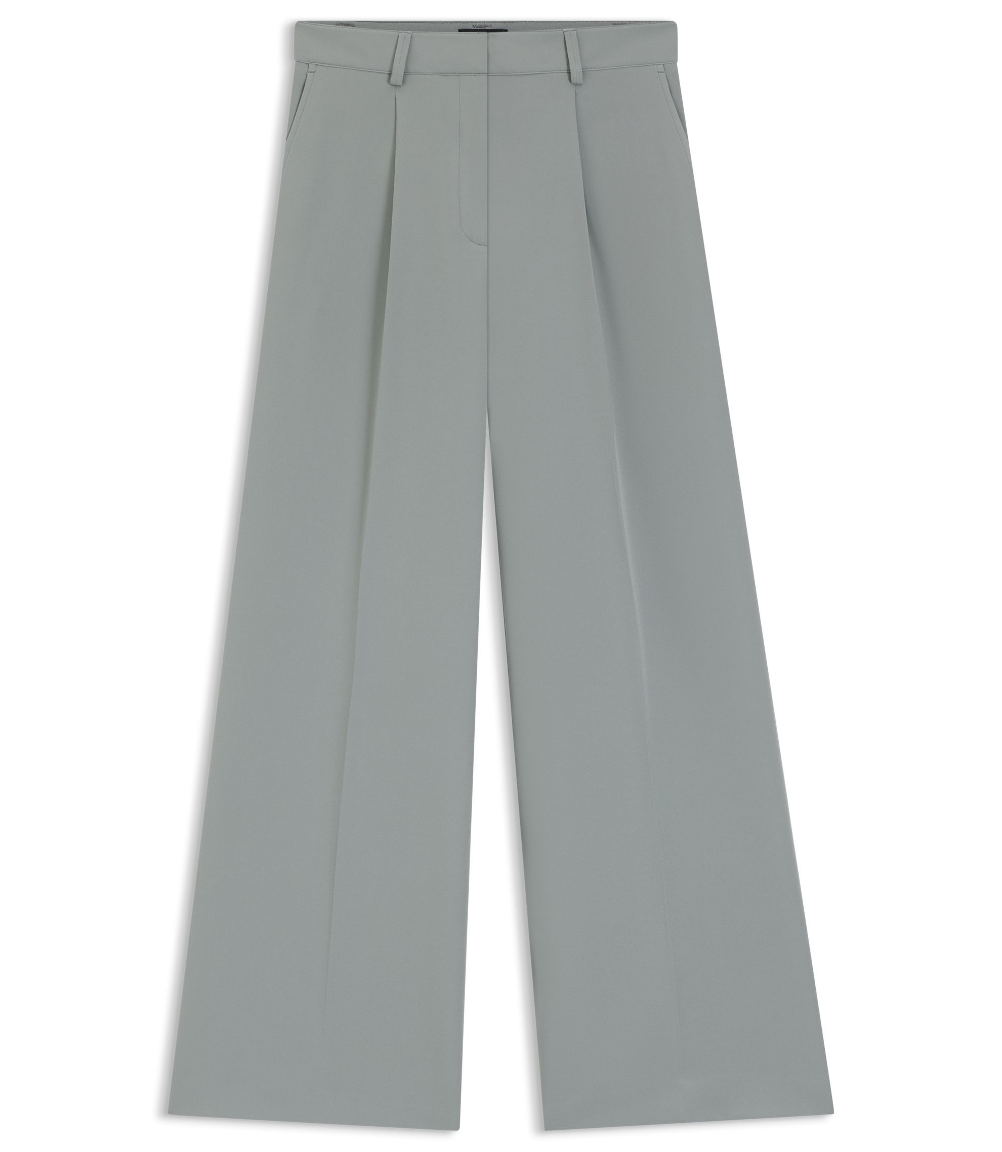 BOSS - Wide-leg trousers in stretch fabric - Turquoise