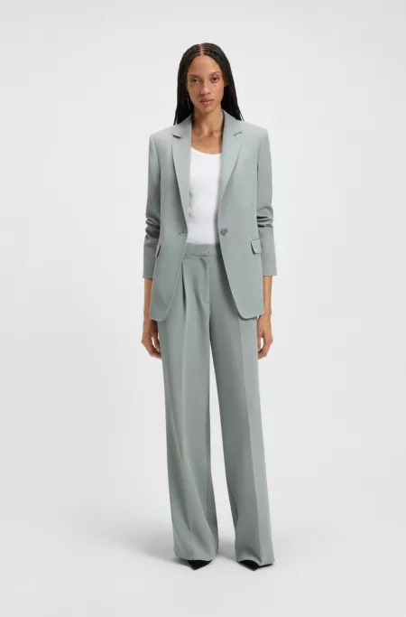Wide-leg trousers in stretch fabric