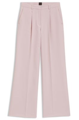Pantalon Wide en tissu stretch, Rose