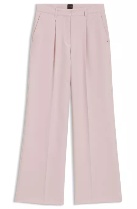 Wide-leg trousers in stretch fabric