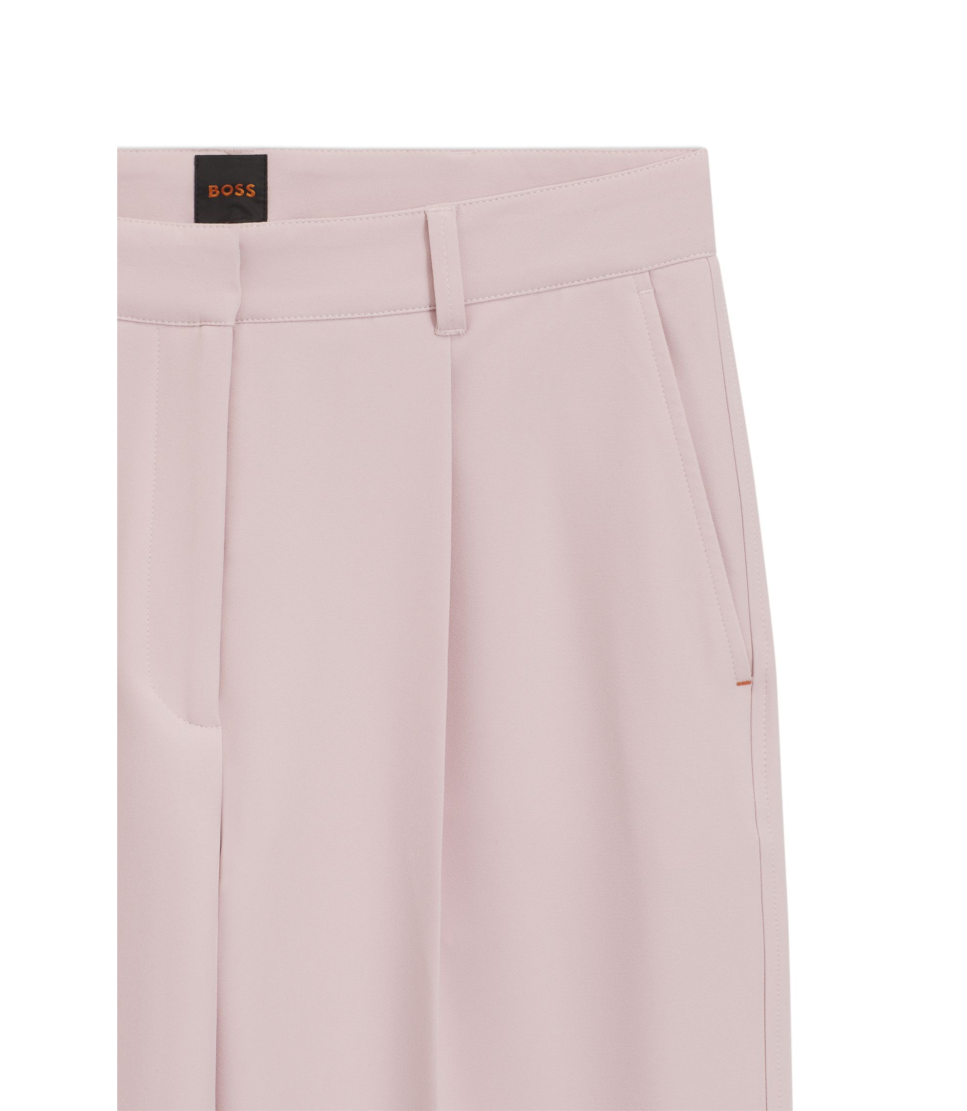 BOSS - Wide-leg trousers in stretch fabric - Pink