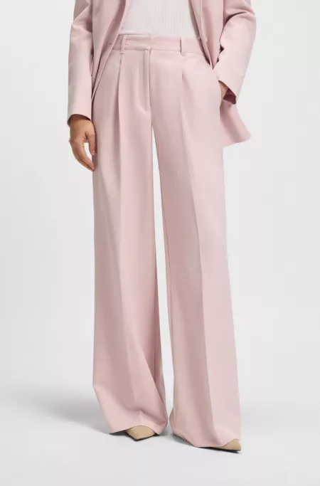 Wide-leg trousers in stretch fabric