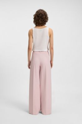 Wide-leg trousers in stretch fabric, Pink