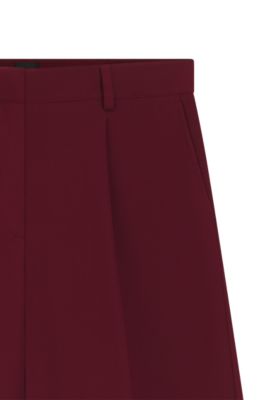 Pantalones de pernera ancha en tejido el&aacute;stico, Rojo oscuro