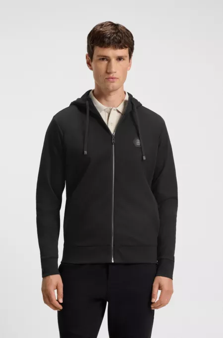 Cotton-blend zip-up hoodie with Double B monogram