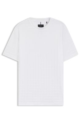 Porsche x BOSS mercerised-cotton houndstooth T-shirt, White