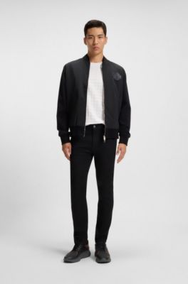 Camiseta Porsche x BOSS en algod&oacute;n mercerizado con estampado de pata de gallo, Blanco