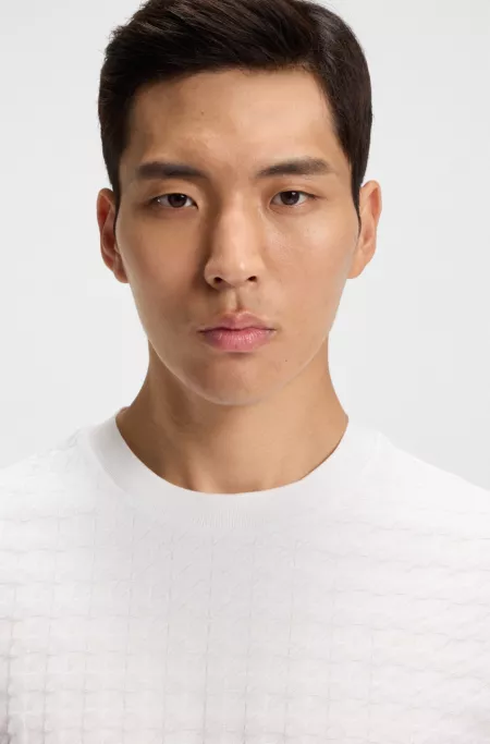 Porsche x BOSS mercerised-cotton houndstooth T-shirt